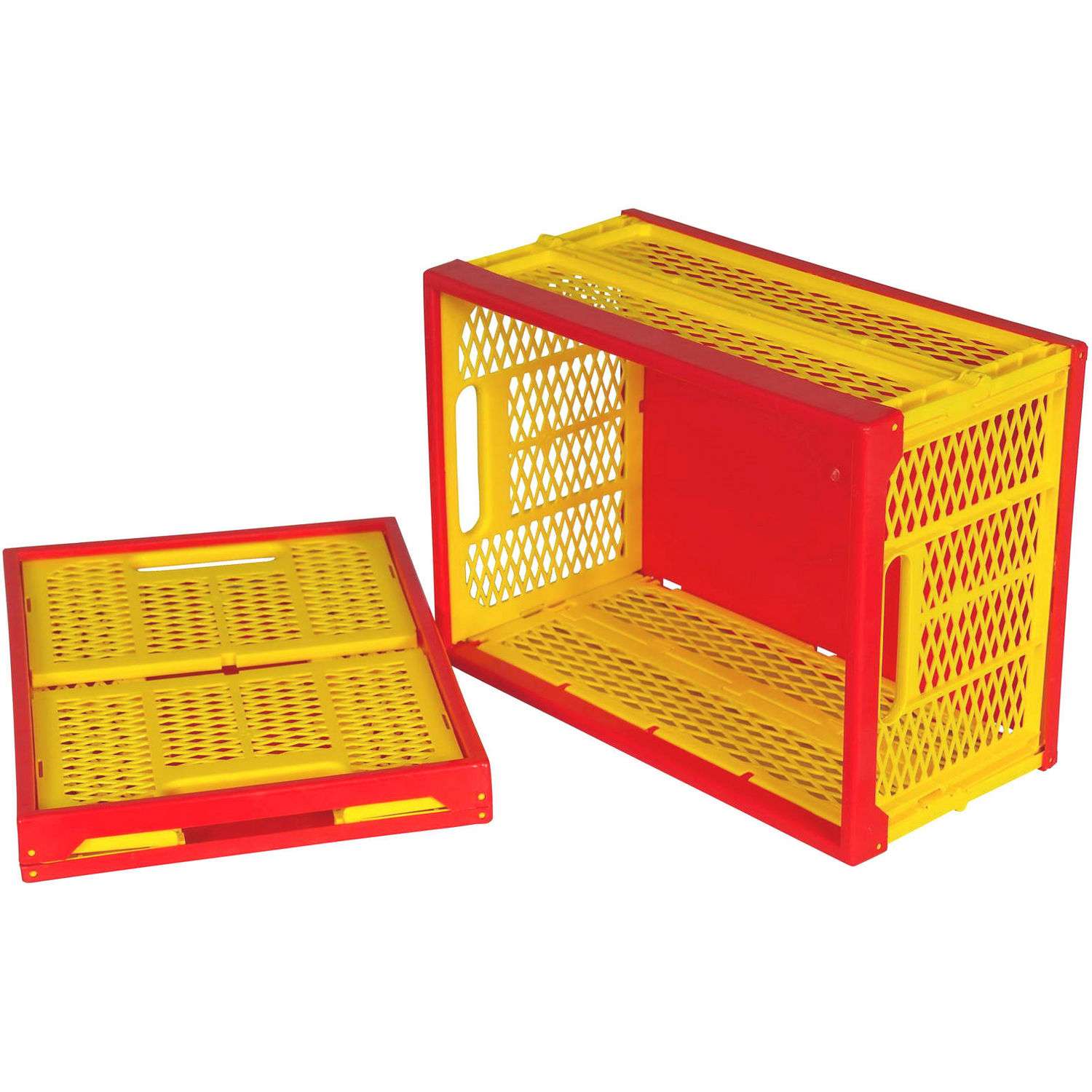 Ящик для игрушек Пеликан складной перфорированный красно-желтый - фото 2