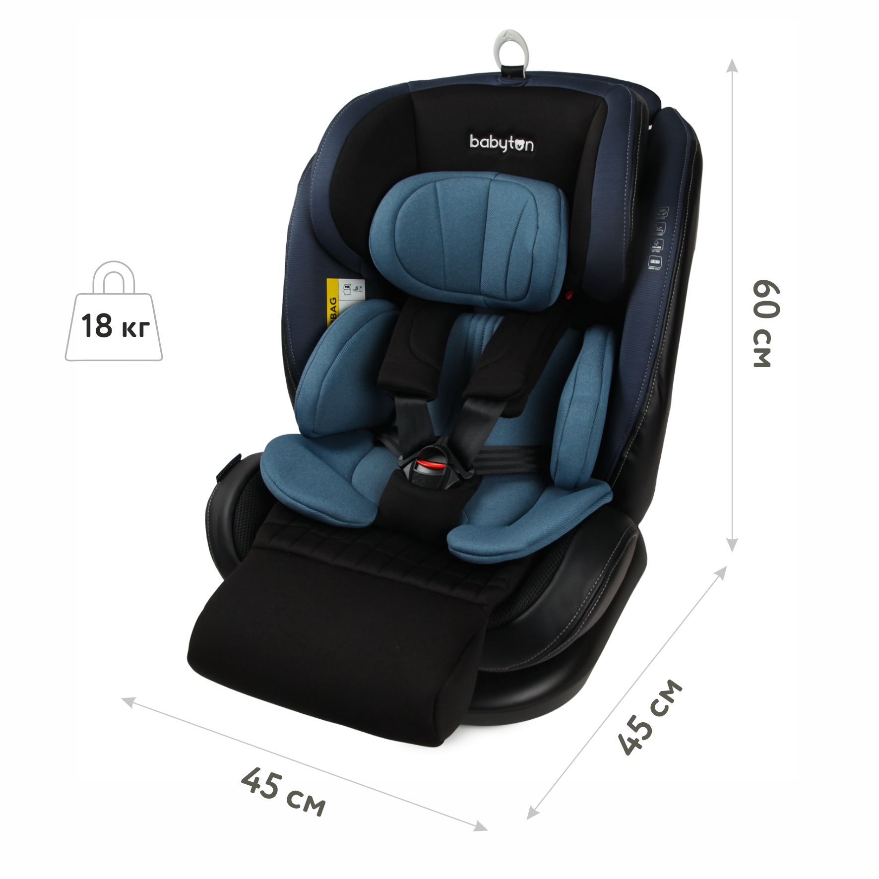 Автокресло Babyton Multi-Stage Black-Blue Isofix 0+/1/2/3 (0-36 кг) - фото 6