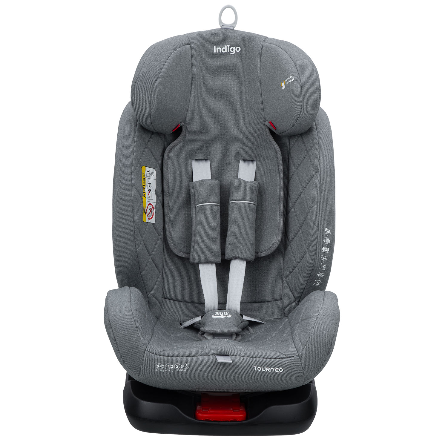 Автокресло Indigo TOURNEO ISOFIX группа 0+1+2+3 (0-36 кг) св.серый - фото 25