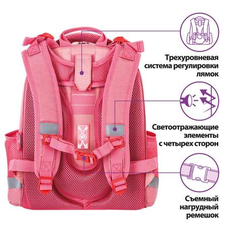 Ранец Юнландия Extra с дополнительным объемом Pink sneakers