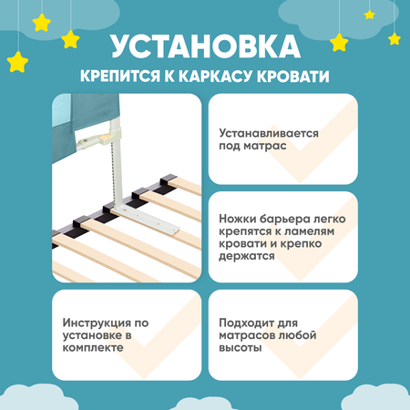 Защитный барьер для кровати Solmax 180 см зеленый