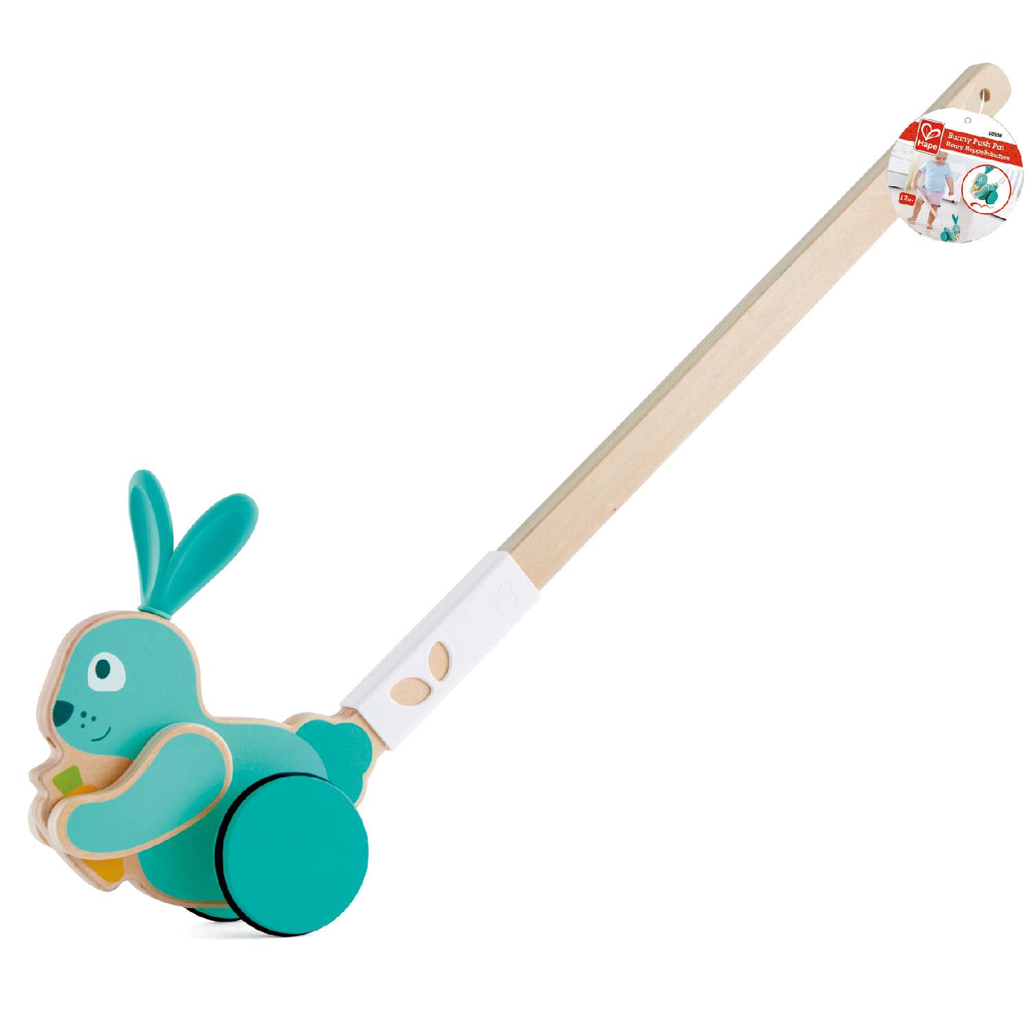 Игрушка каталка для детей HAPE С ручкой Кролик серия Зверики - фото 2