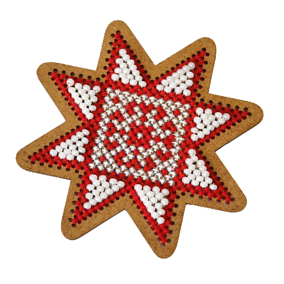 Набор для вышивания крестом Созвездие ИК-007 Новогодняя игрушка Рождественская звезда 7*7см - фото 1