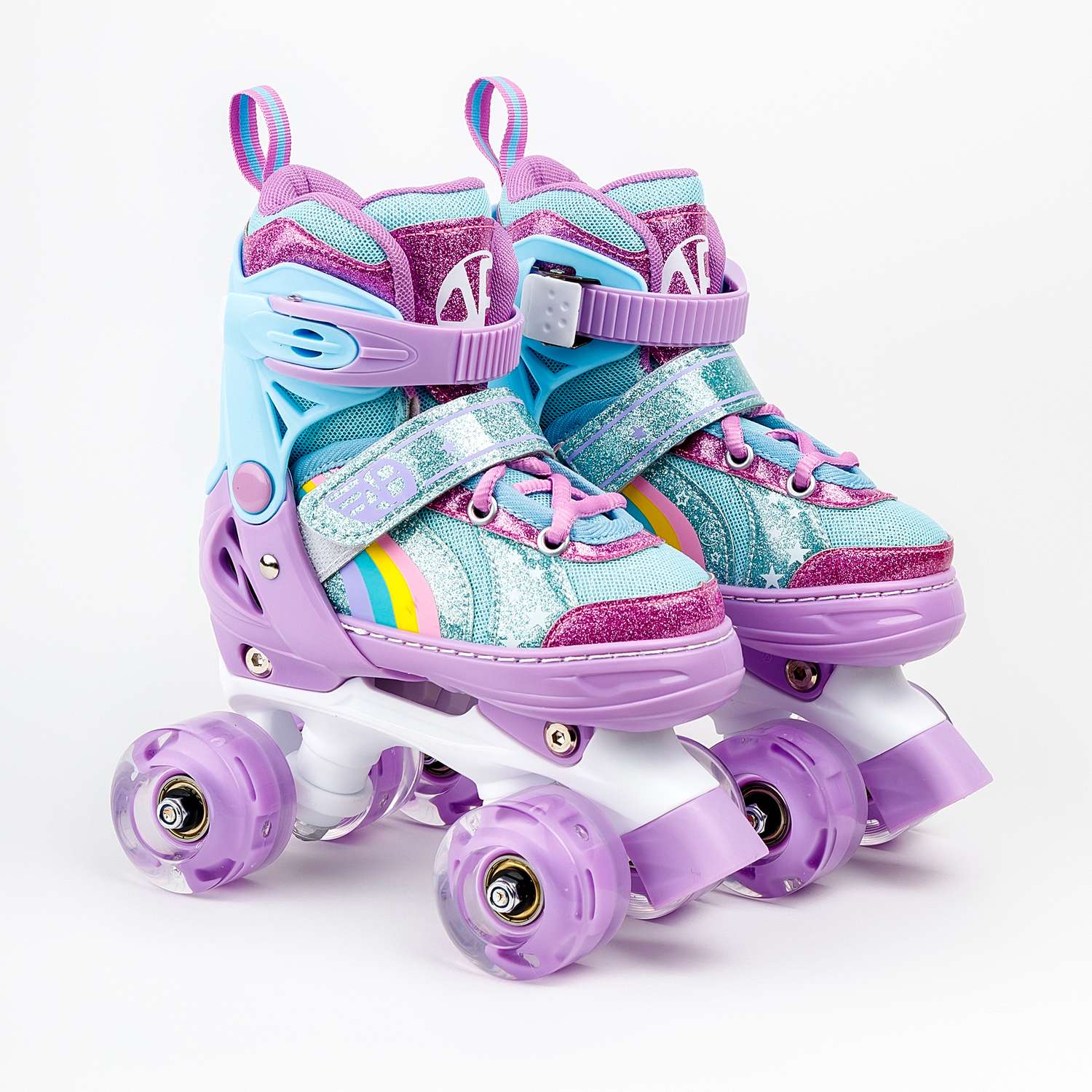 Ролики раздвижные AmaroBaby Disco со светящимися колесами фиолетовый 26-29 - фото 15