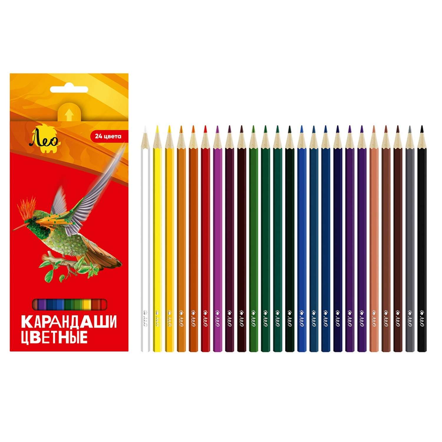 Цветные карандаши Лео «Ярко» LBSCP-24 заточенный 24 цв. . - фото 4