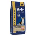 Корм для собак Brit Premium Dog Adult Medium с курицей 15кг