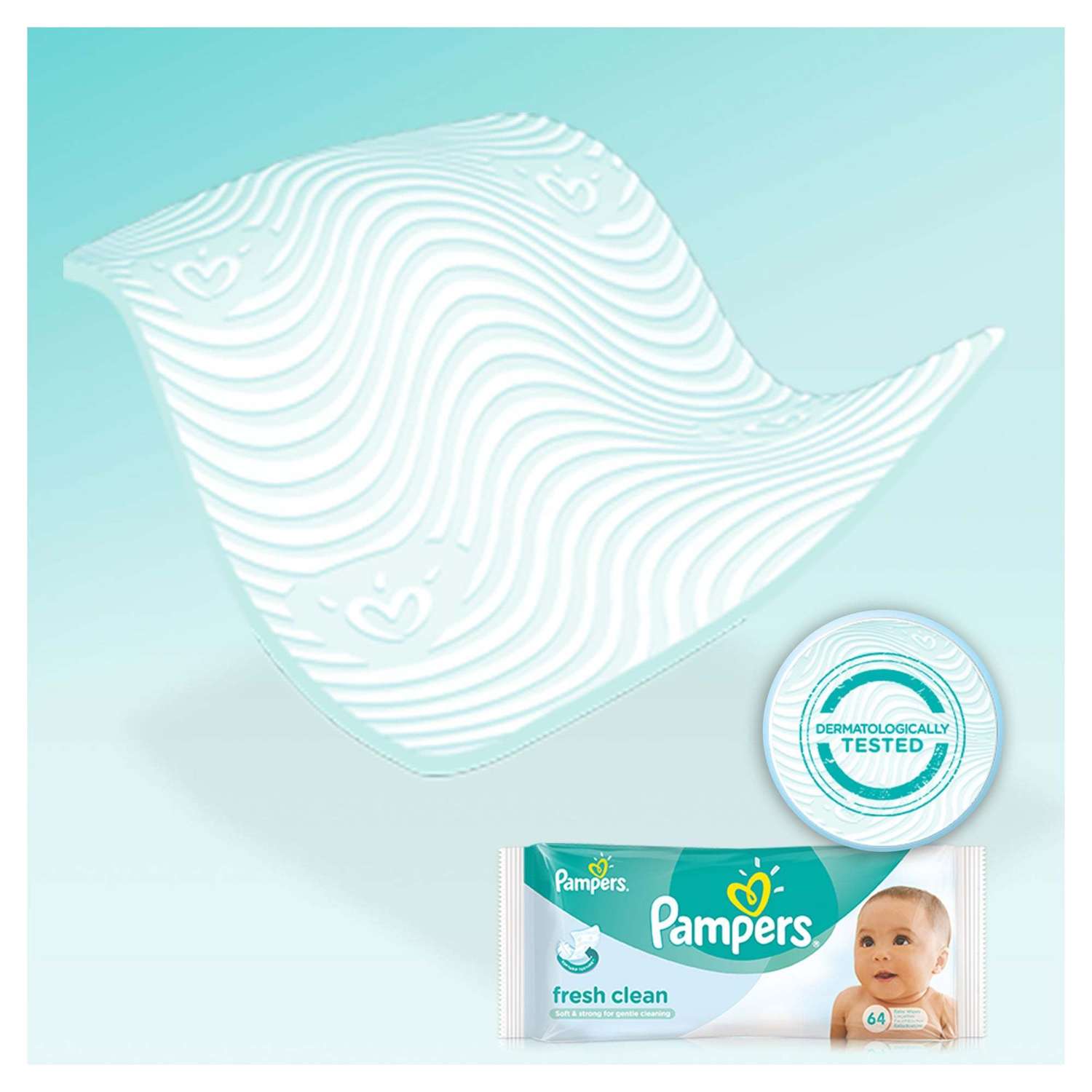 Салфетки Pampers Baby Fresh Clean, влажные сменный блок 64 шт в ассортименте - фото 7