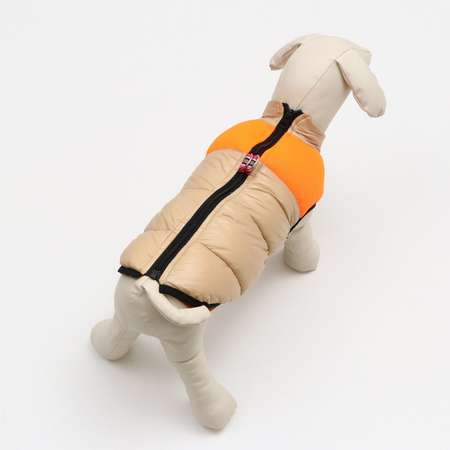 Куртка для собак Sima-Land размер 14 бежевая с оранжевым