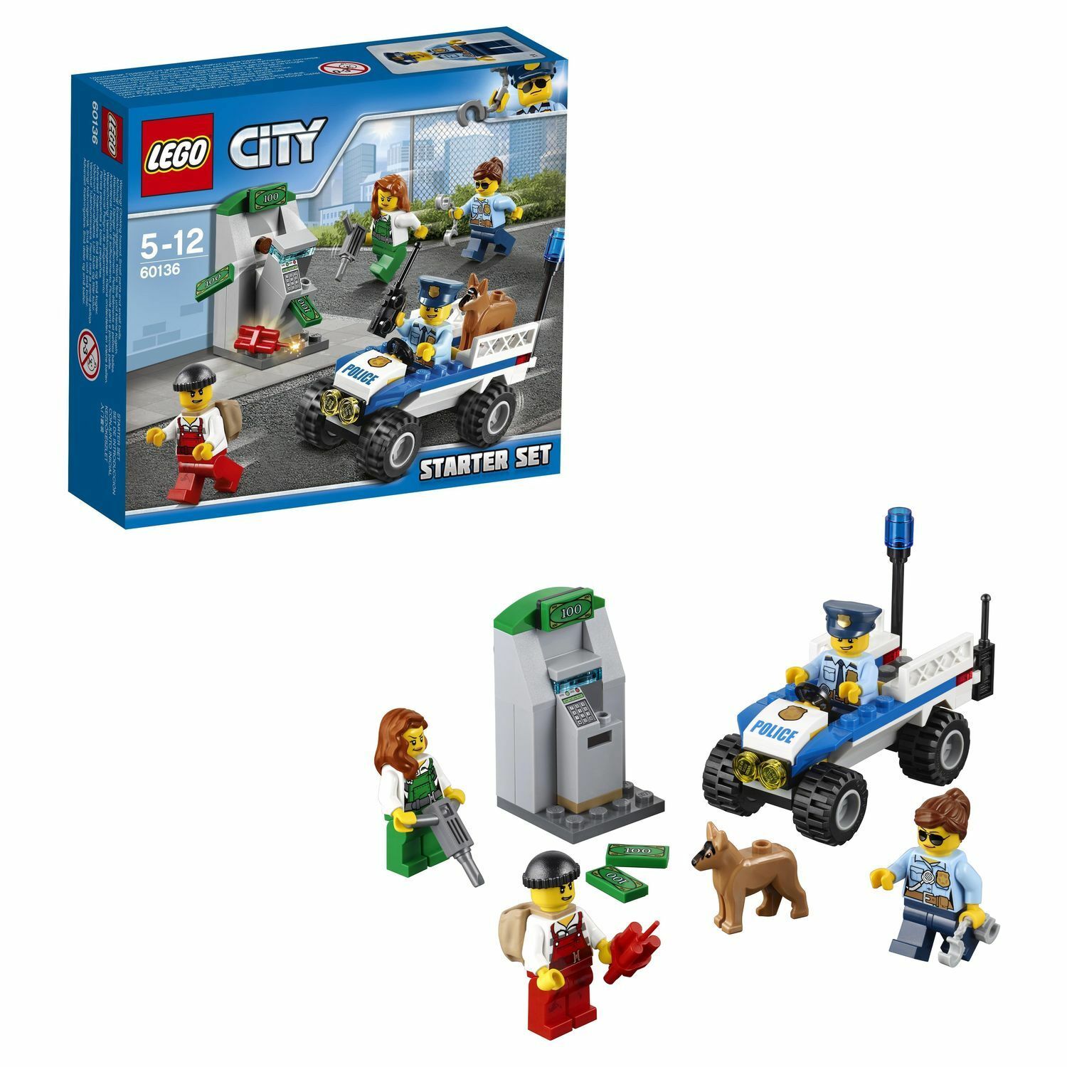 Конструктор LEGO City Police Набор для начинающих «Полиция» (60136) купить  по цене 719 ₽ в интернет-магазине Детский мир