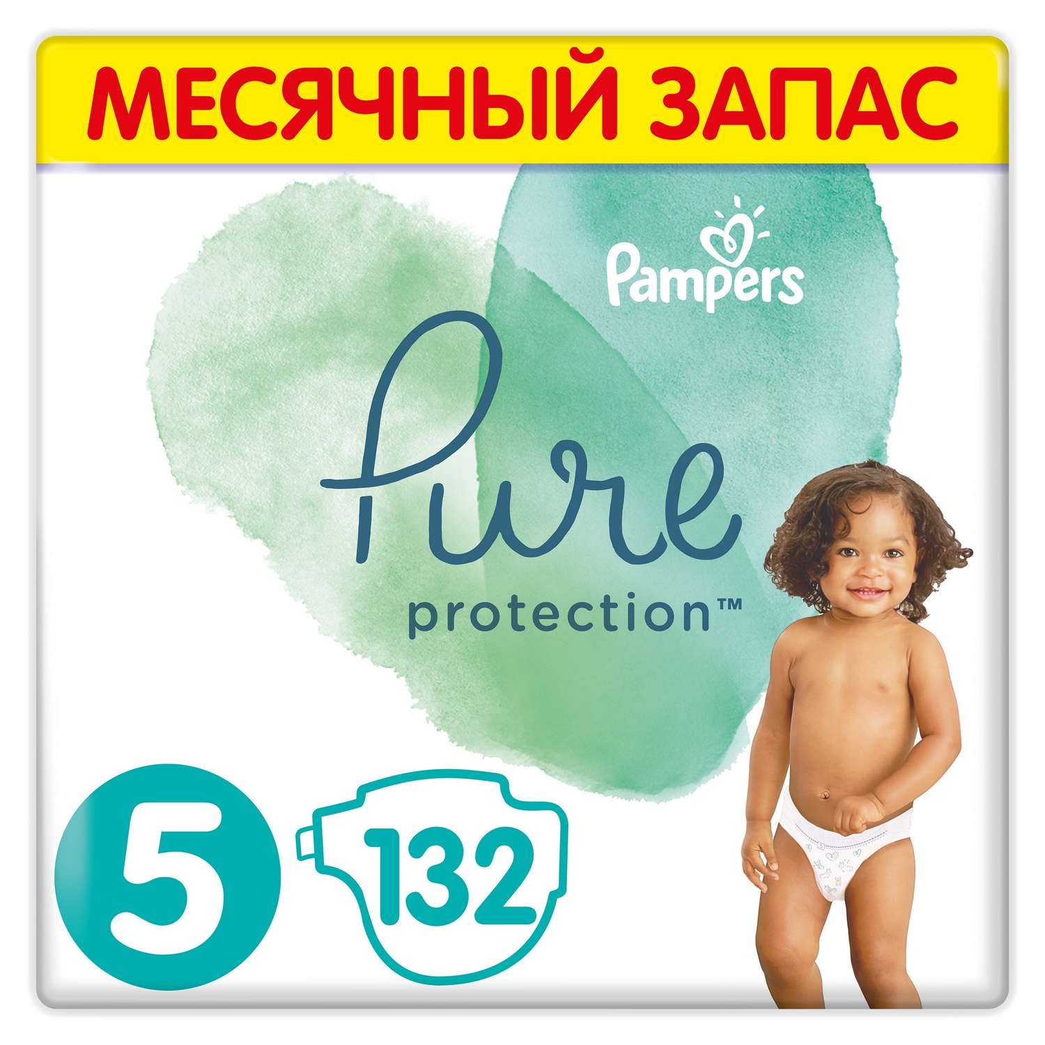 Подгузники Pampers Pure Protection Junior 11+кг 132шт - фото 1