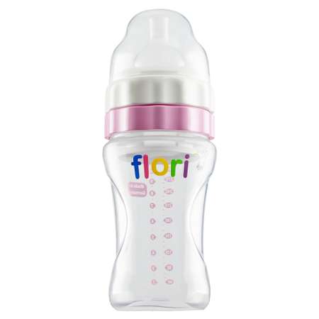 Детская бутылочка FLORI с отсеком для смеси Розовая