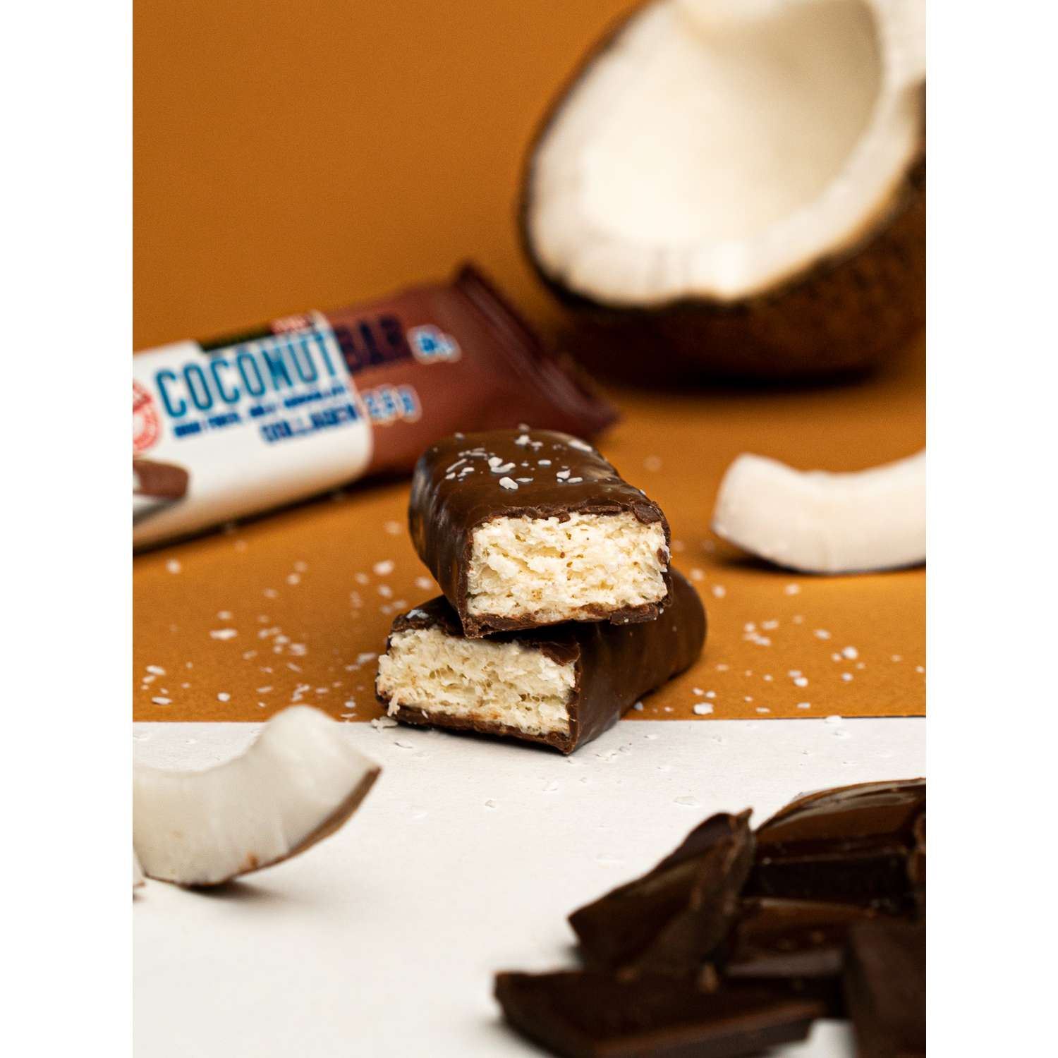Батончик без сахара POWER PRO Coconut Bar в молочном шоколаде 50г (10 шт) - фото 3