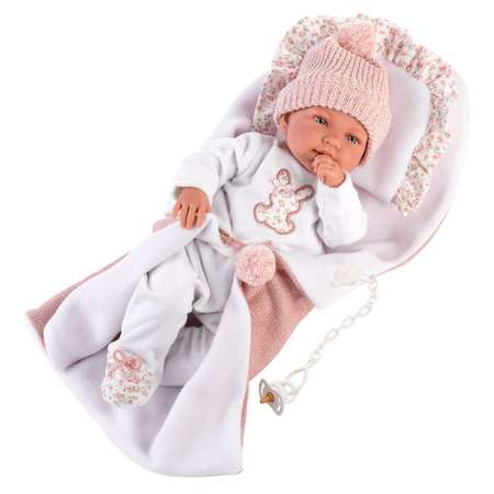 Кукла LLORENS младенец Тина 44 см с матрасиком со звуком