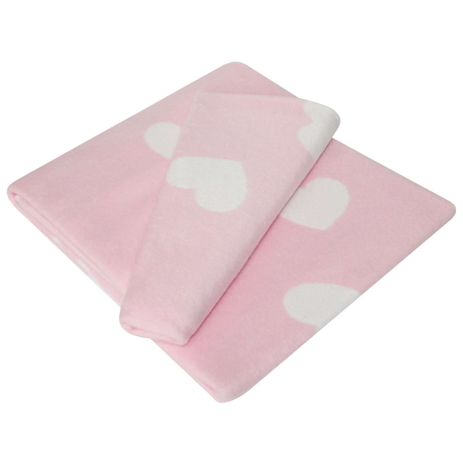 Одеяло байковое Ермошка Сердечки Фламинго 57-8 ЕТЖ Премиум - фото 3