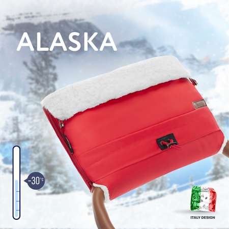 Муфта для коляски Nuovita меховая Alaska Bianco Красный