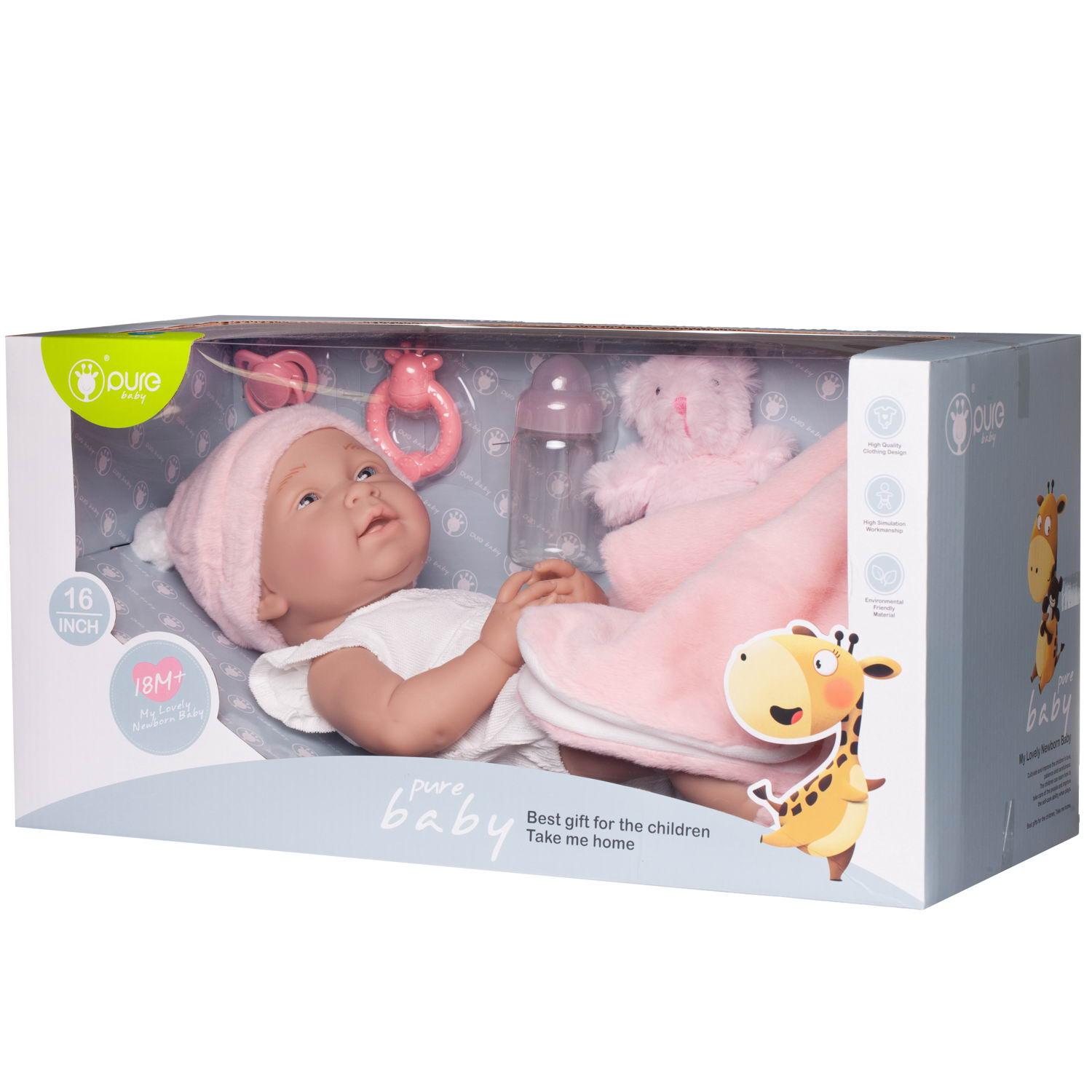 Кукла-пупс Junfa Pure Baby в белом боди с аксессуарами 40см WJ-22525 - фото 7