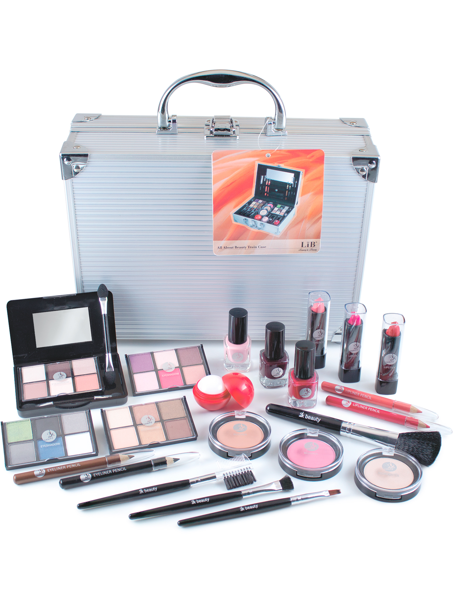 Подарочный бьюти бокс чемодан 2K Beauty Набор декортивной косметики для макияжа All about - фото 16