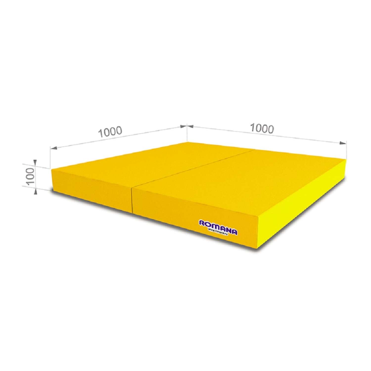 Мягкий щит ROMANA двойной 100х100х10 см желтый - фото 1