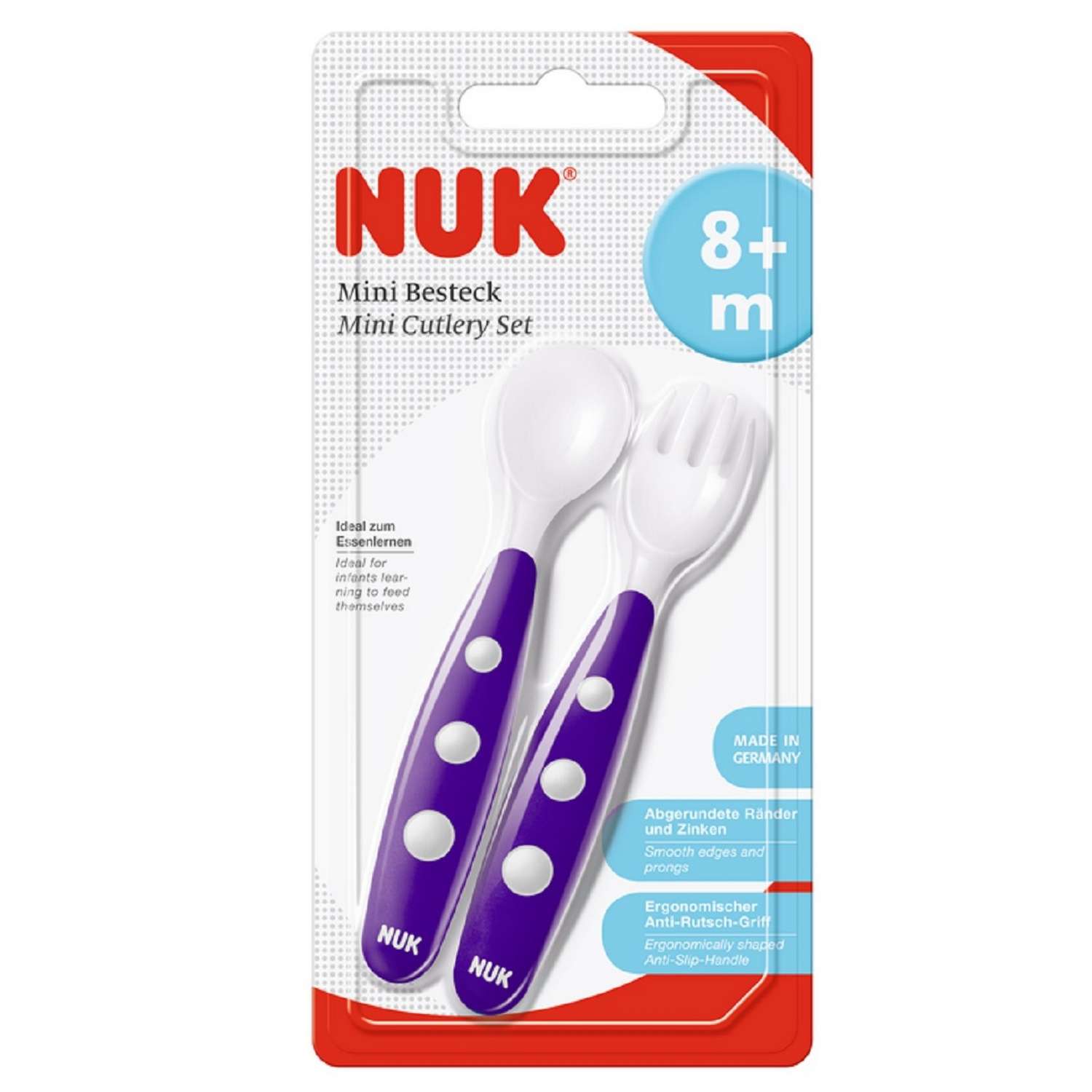 Набор Nuk ложка+вилка с 8месяцев Фиолетовая 10255112 - фото 1