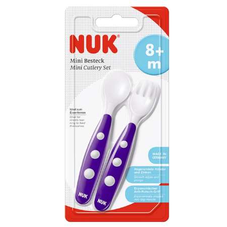 Набор Nuk ложка+вилка с 8месяцев Фиолетовая 10255112