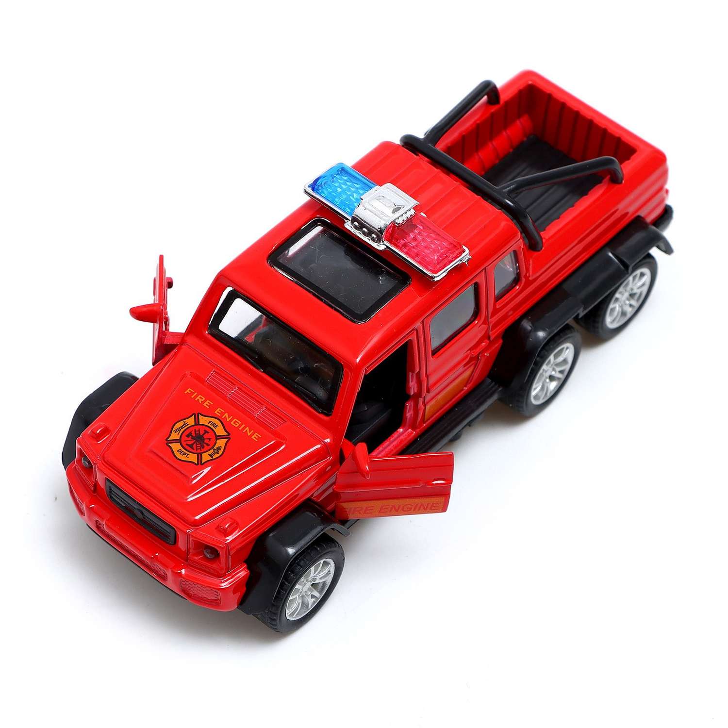 Машина Автоград металлическая «Джип 6X6 спецслужбы» 1:32 инерция цвет красный 7668741 - фото 3