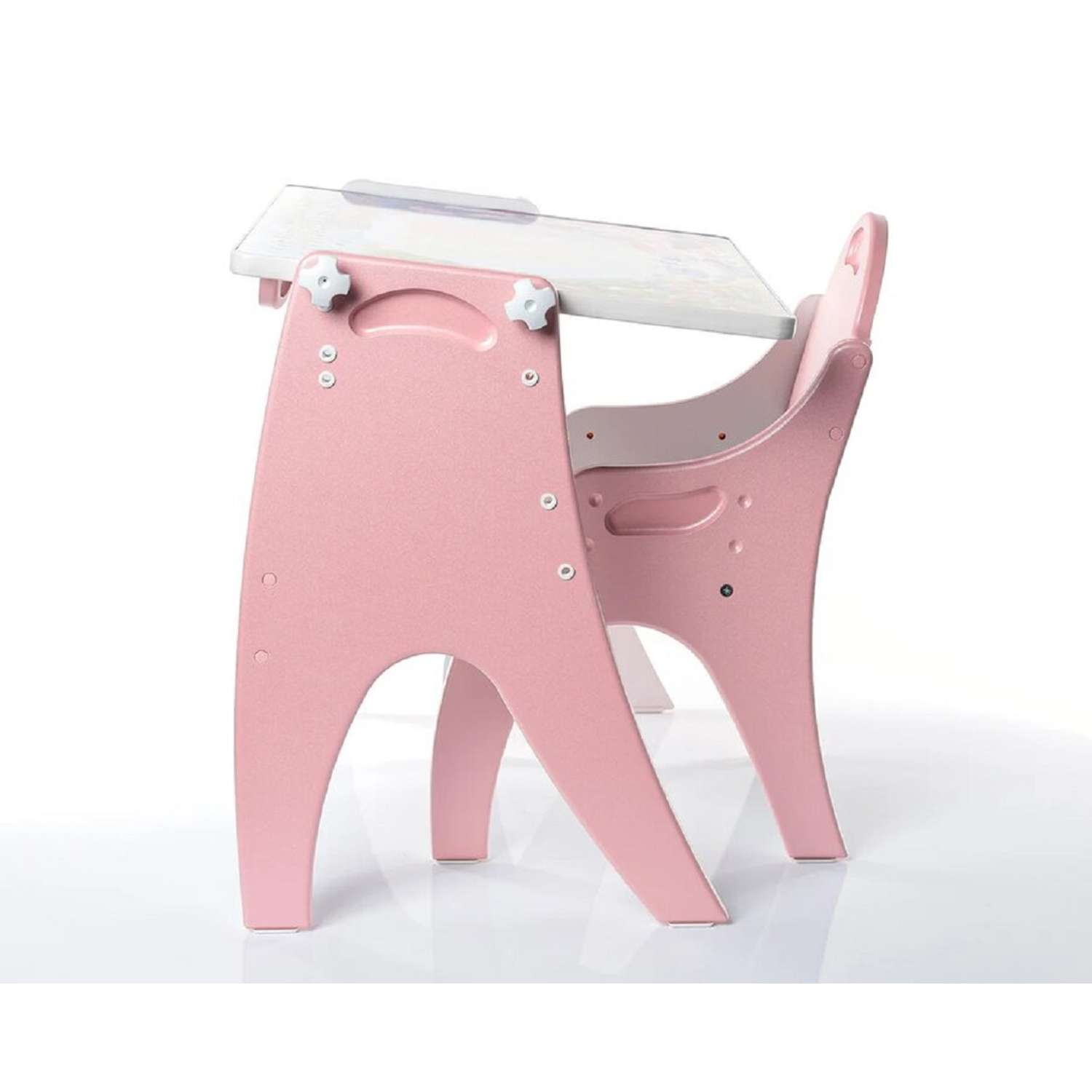 Стол-парта-мольберт и стульчик Tech kids Трансформер розовый Зима-лето - фото 2