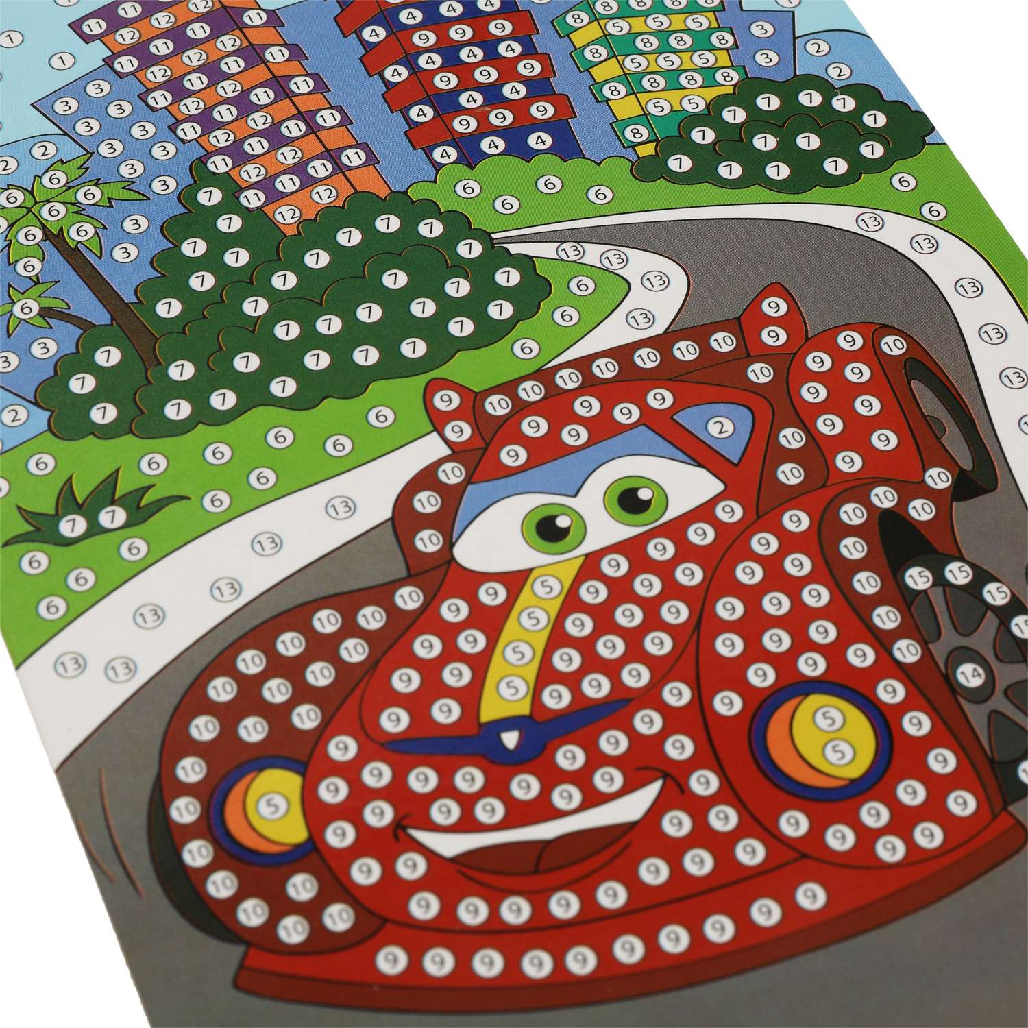 Набор для детского творчества МультиАРТ Алмазная мозаика красная машинка - фото 5