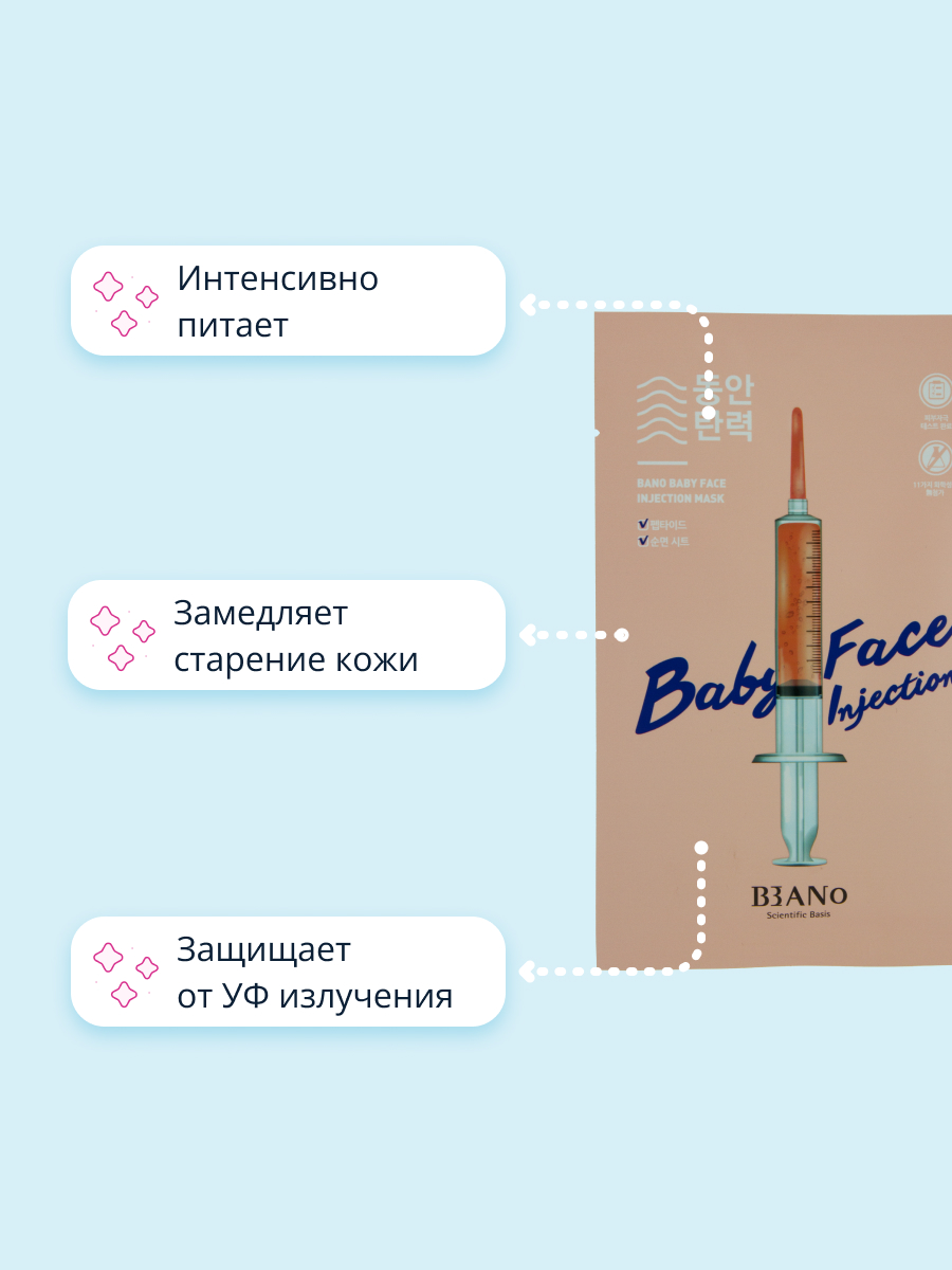 Маска тканевая BANOBAGI Baby face injection mask 30 г - фото 3