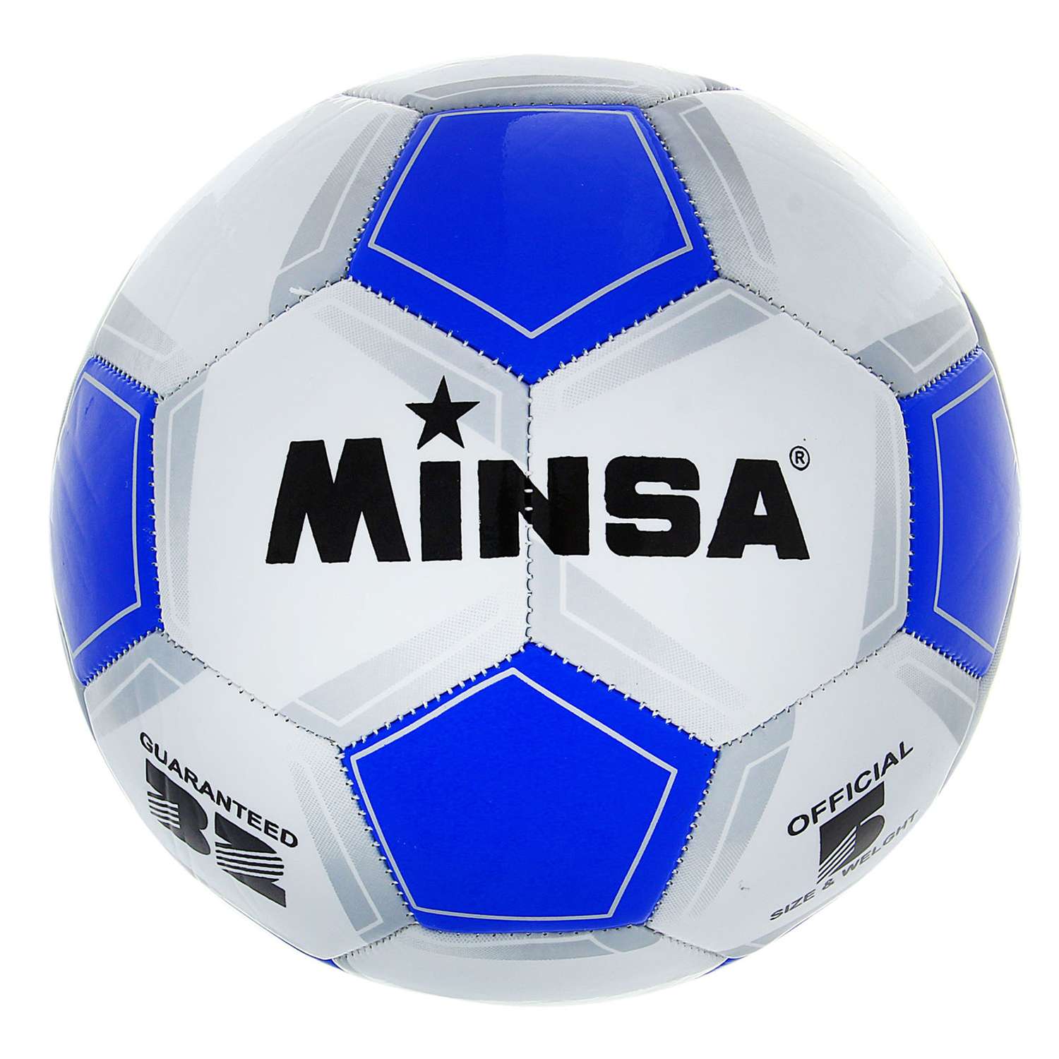 Мяч футбольный MINSA 12 панелей машинная сшивка - фото 1