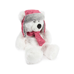 Игрушка мягкая Девилон Медведь Ефим в шапке с шарфом Белый 1116615