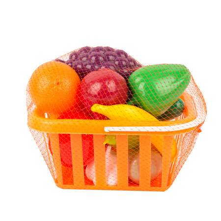 Игровой набор Стром Фрукты и овощи в корзине 17 предметов Оранжевый