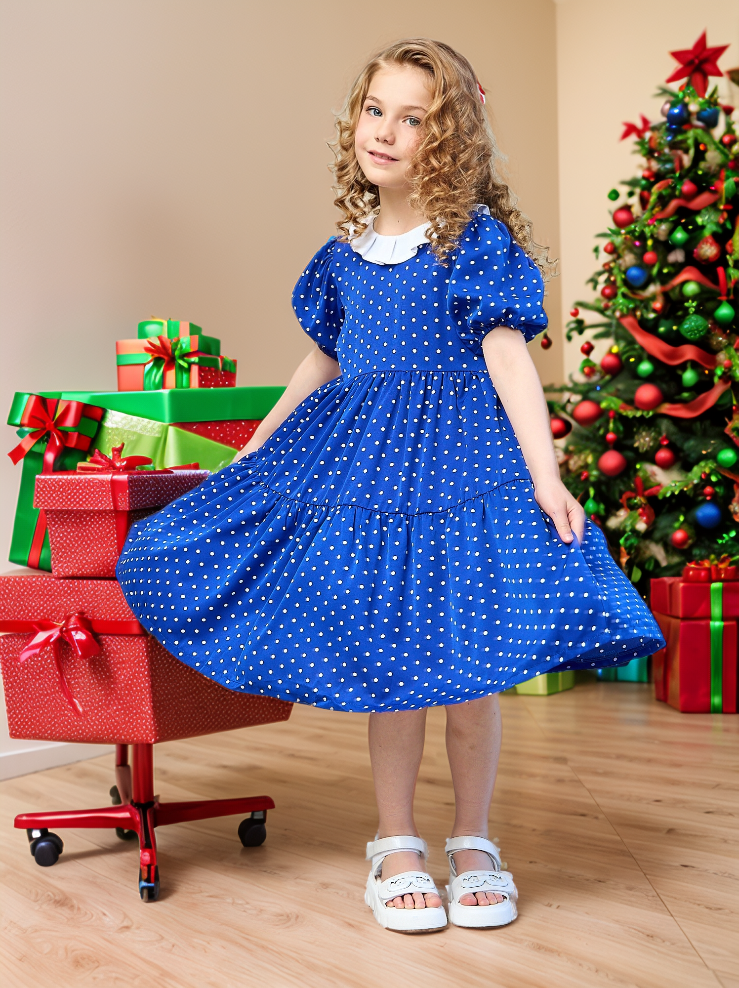 Платье Mil Art kids 1902201543DRESS-GOROX-BLUE - фото 1