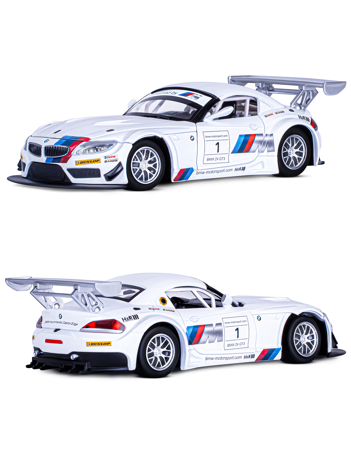 Автомобиль АВТОпанорама BMW Z4 GT3 1:24 белый JB1200123 - фото 5