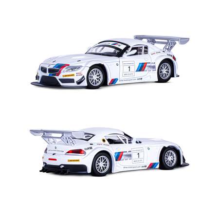 Машинка металлическая АВТОпанорама игрушка детская BMW Z4 GT3 1:24 белый