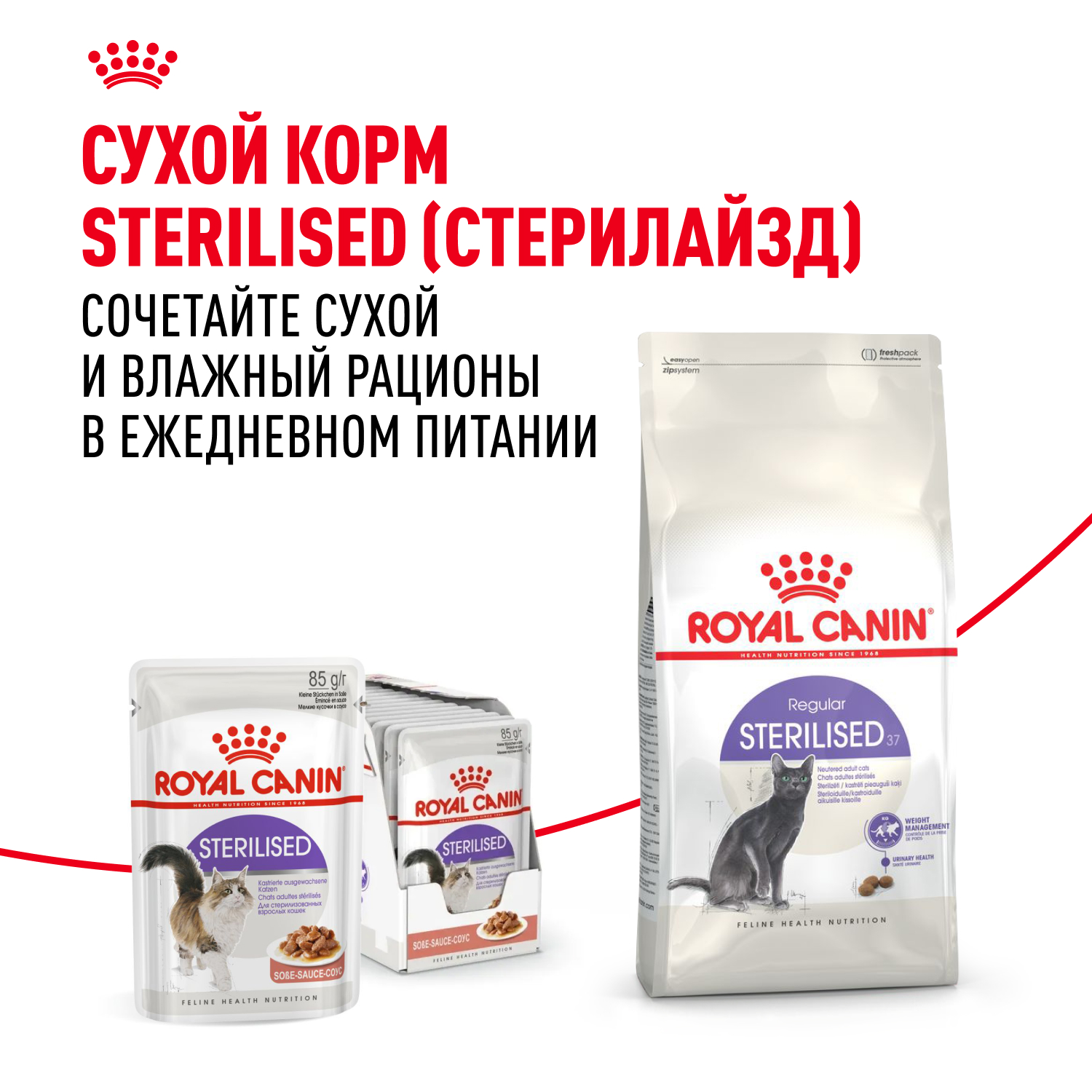 Корм влажный для кошек ROYAL CANIN Sterilised 85г соус стерилизованных пауч - фото 8