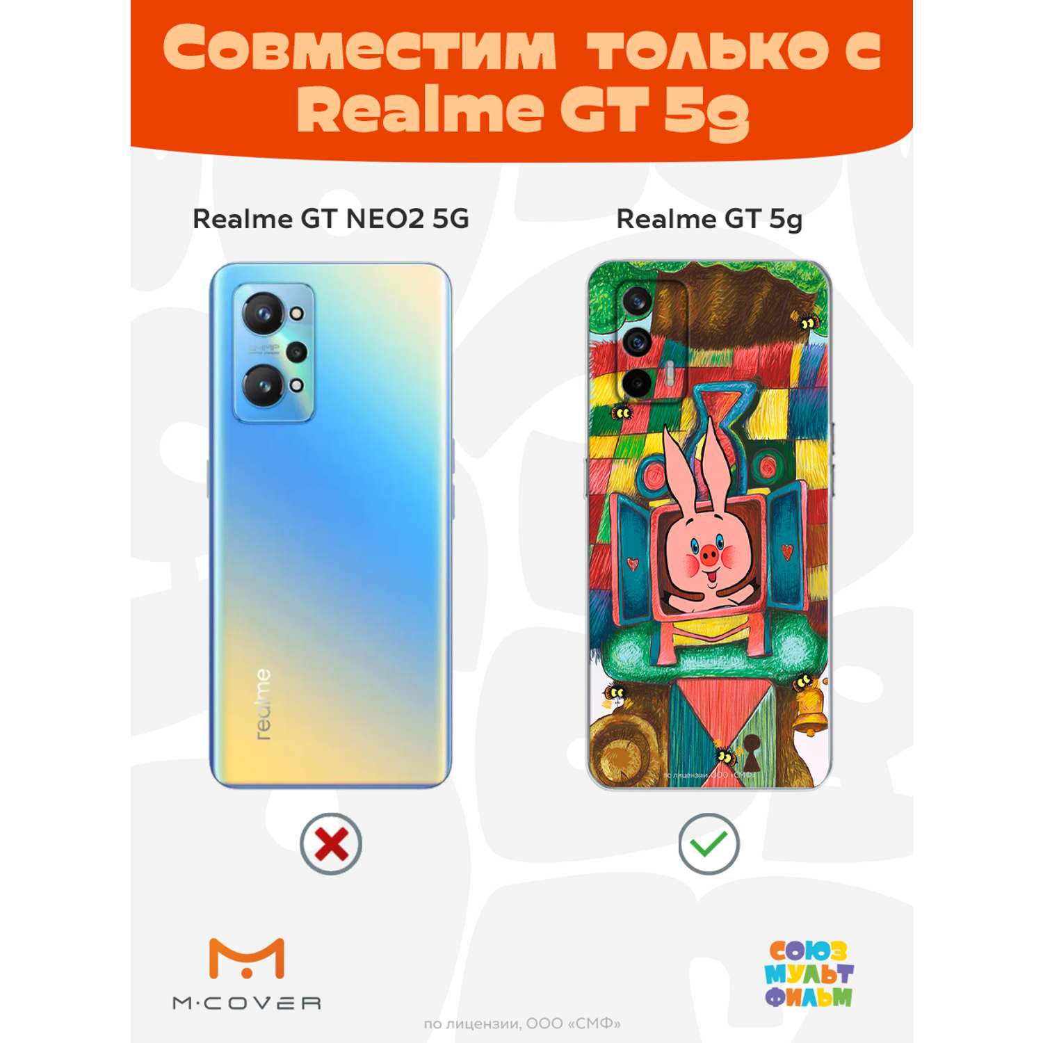 Силиконовый чехол Mcover для смартфона Realme GT 5G Союзмультфильм  Довольный Пятачок купить по цене 430 ₽ в интернет-магазине Детский мир