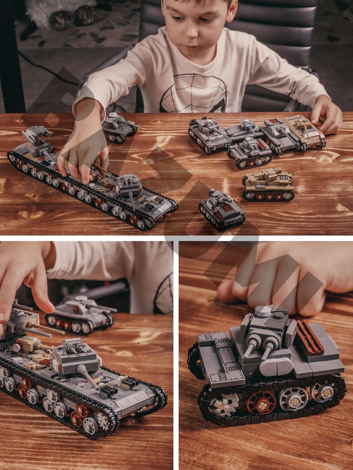Конструктор BAZUMI Большой набор военных танков 8 в 1 с фигурками для мальчиков - фото 7
