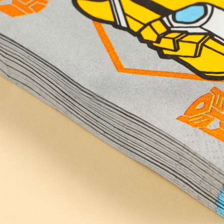 Салфетки бумажные Hasbro «С днём рождения» Трансформеры 33х33 см 20 шт. 3-х слойные