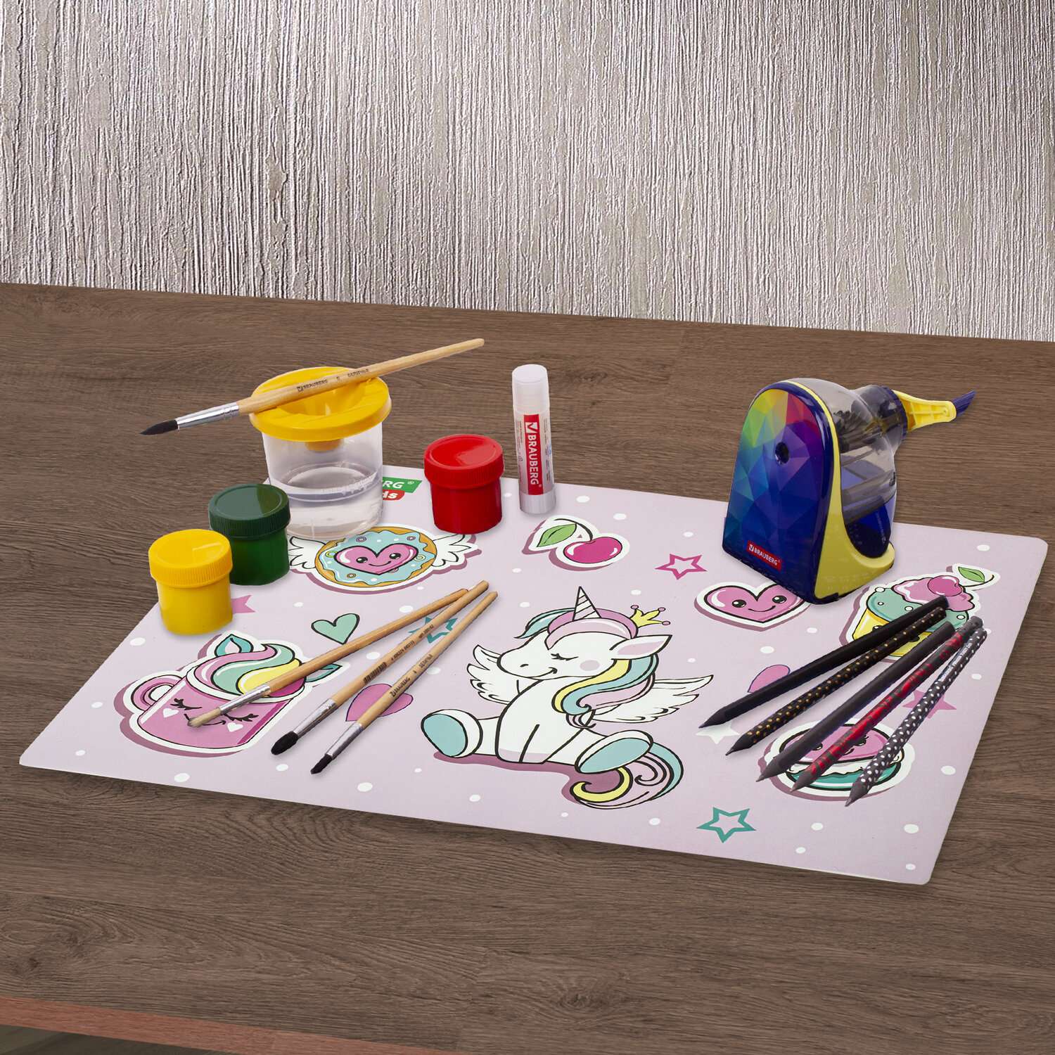 Клеенка настольная Brauberg подложка на стол детская для труда и рисования А3+ 46x33 см - фото 9