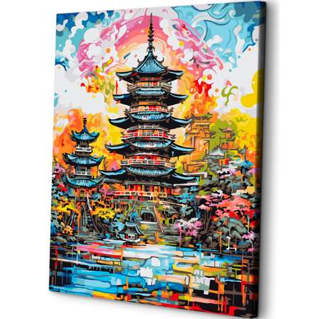 Картина по номерам Art sensation холст на подрамнике 40х50 см Китайский храм