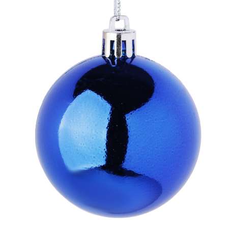 Набор ёлочных шаров Сноубум 4 шт 8 см синий