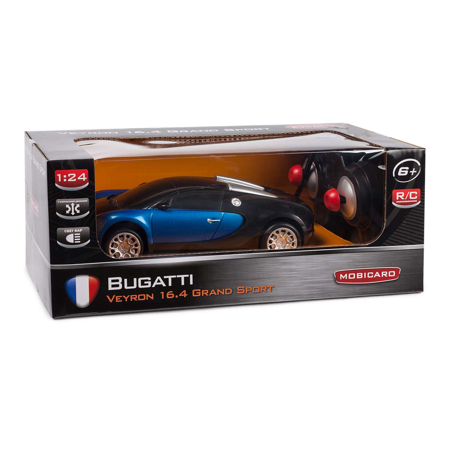 Машинка РУ Mobicaro Bugatti 1:24 голубая - фото 3