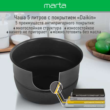 Скороварка MARTA MT-4327 черный жемчуг