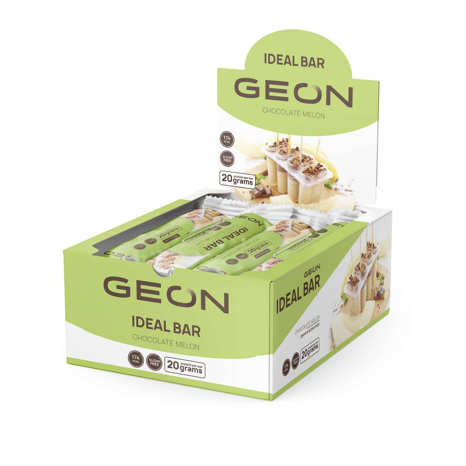 Батончик протеиновый Geon Ideal bar 20 шт х 60 г Дыня в шоколаде - фото 1