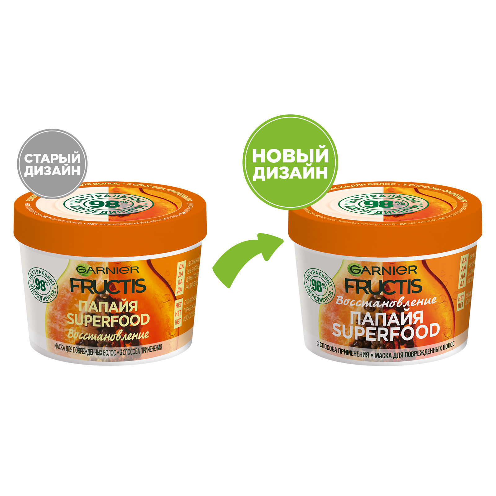 Маска для волос GARNIER Fructis папайя Superfood 390 мл - фото 5