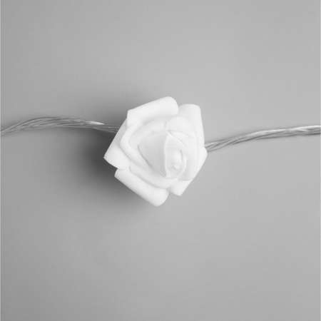 Гирлянда Luazon «Нить» «Розы белые» IP20 прозрачная нить 20 LED свечение тёплое белое 220 В