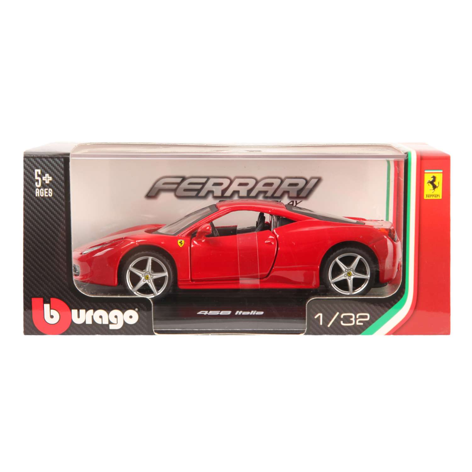 Машина BBurago 1:32 Ferrari 458 Italia Red 18-44016 18-46000 - фото 2