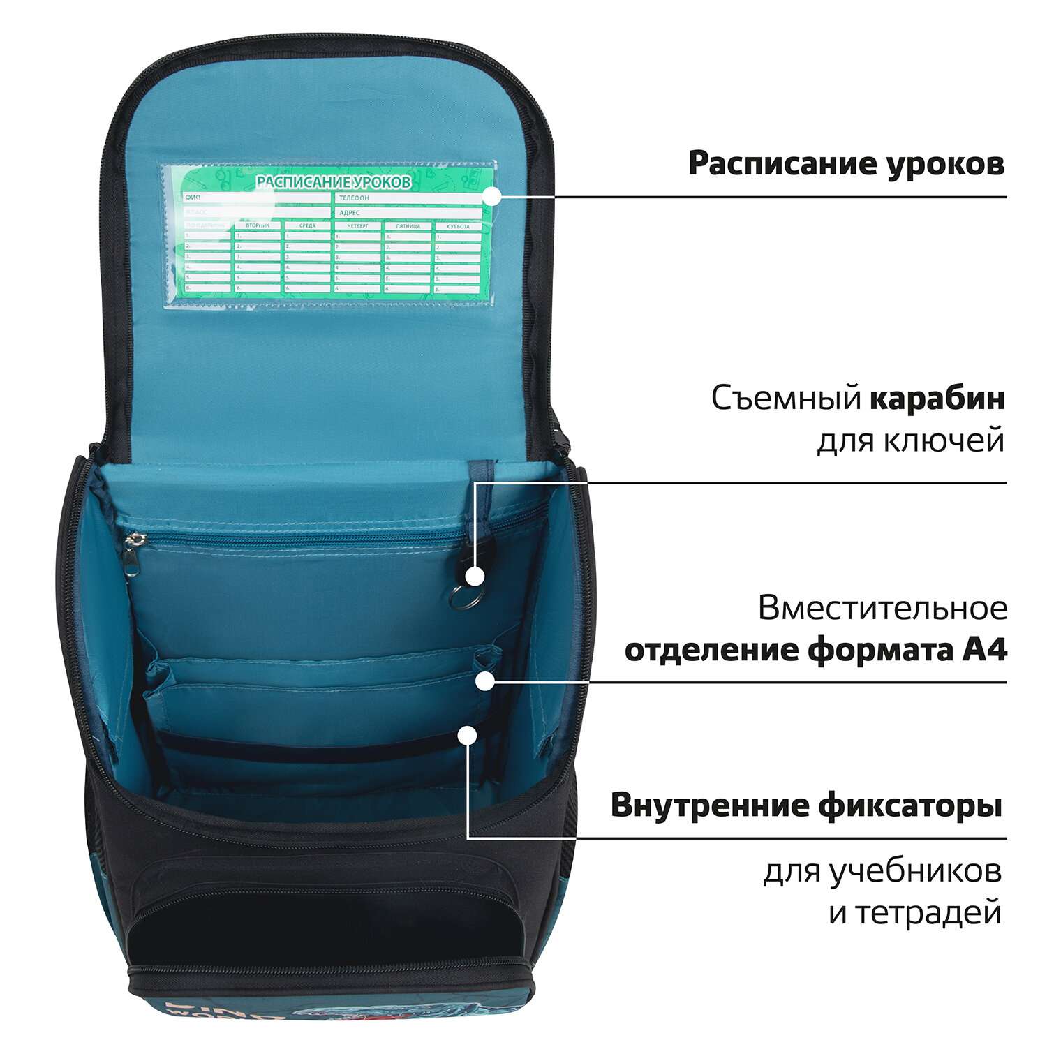 Рюкзак школьный Пифагор портфель детский ранец в 1 класс - фото 3