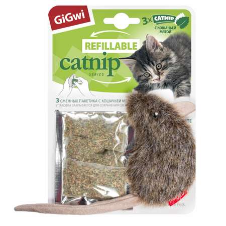Игрушка для кошек GiGwi Мышка с кошачей мятой 75300