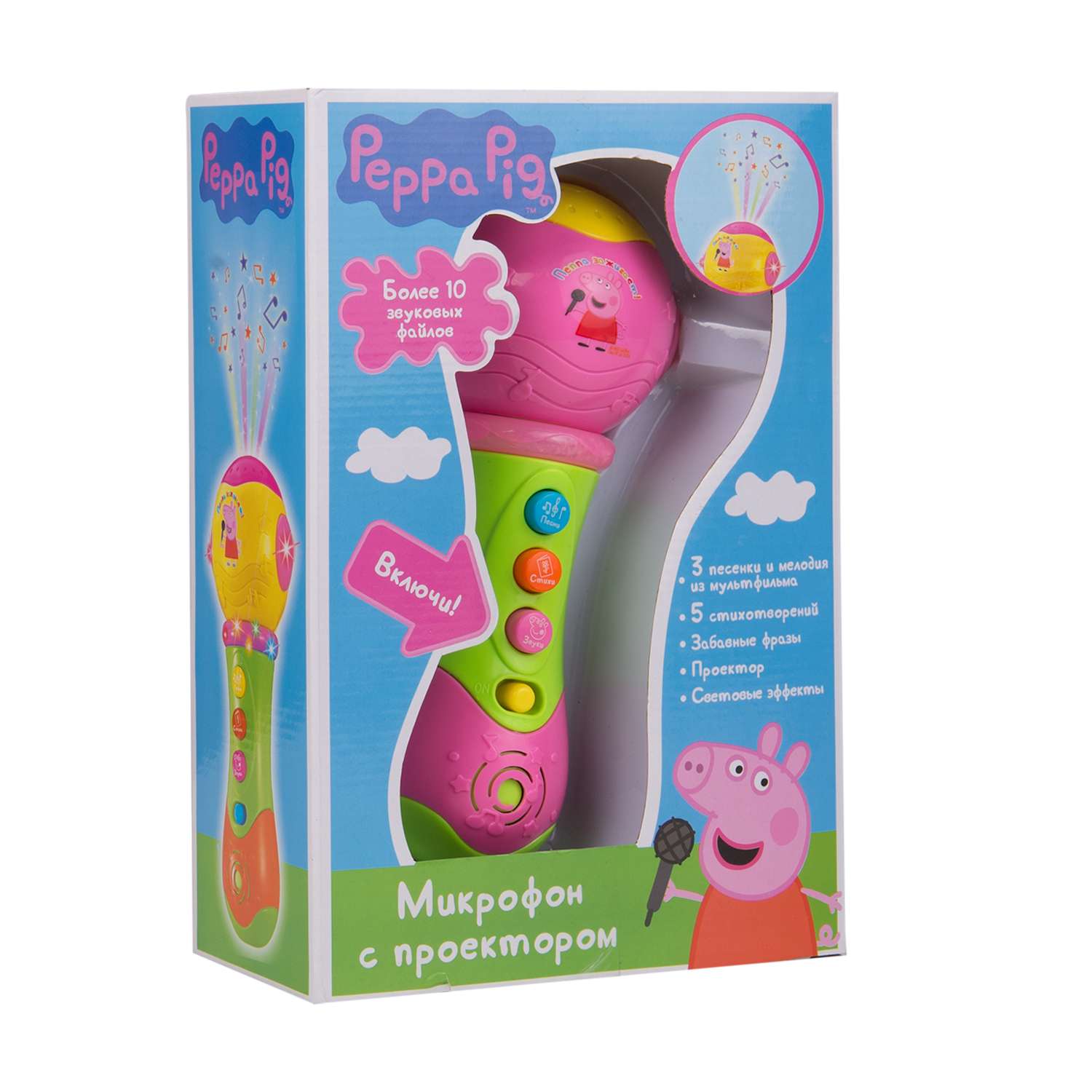 Игрушка Свинка Пеппа Pig Музыкальный микрофон с проектором - фото 5